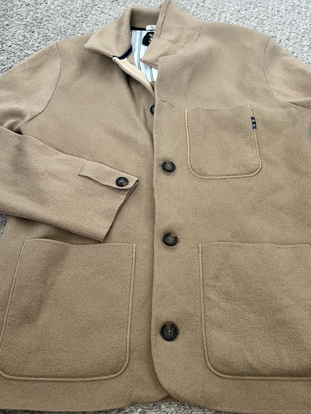 Scotch & Soda Men's Wool Blnd Light Brown Button-Up Cardigan Size Small - Picture 11 of 12
